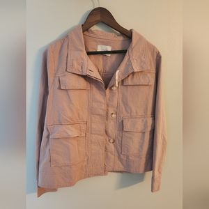 NWT LOFT Pink utility cargo jacket